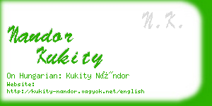 nandor kukity business card